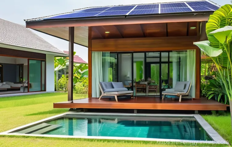 분산형 에너지 시스템의 투자 전망 - **A Serene Thai Home with Solar Energy:**
    A vibrant, sun-drenched image of a modern, single-stor...